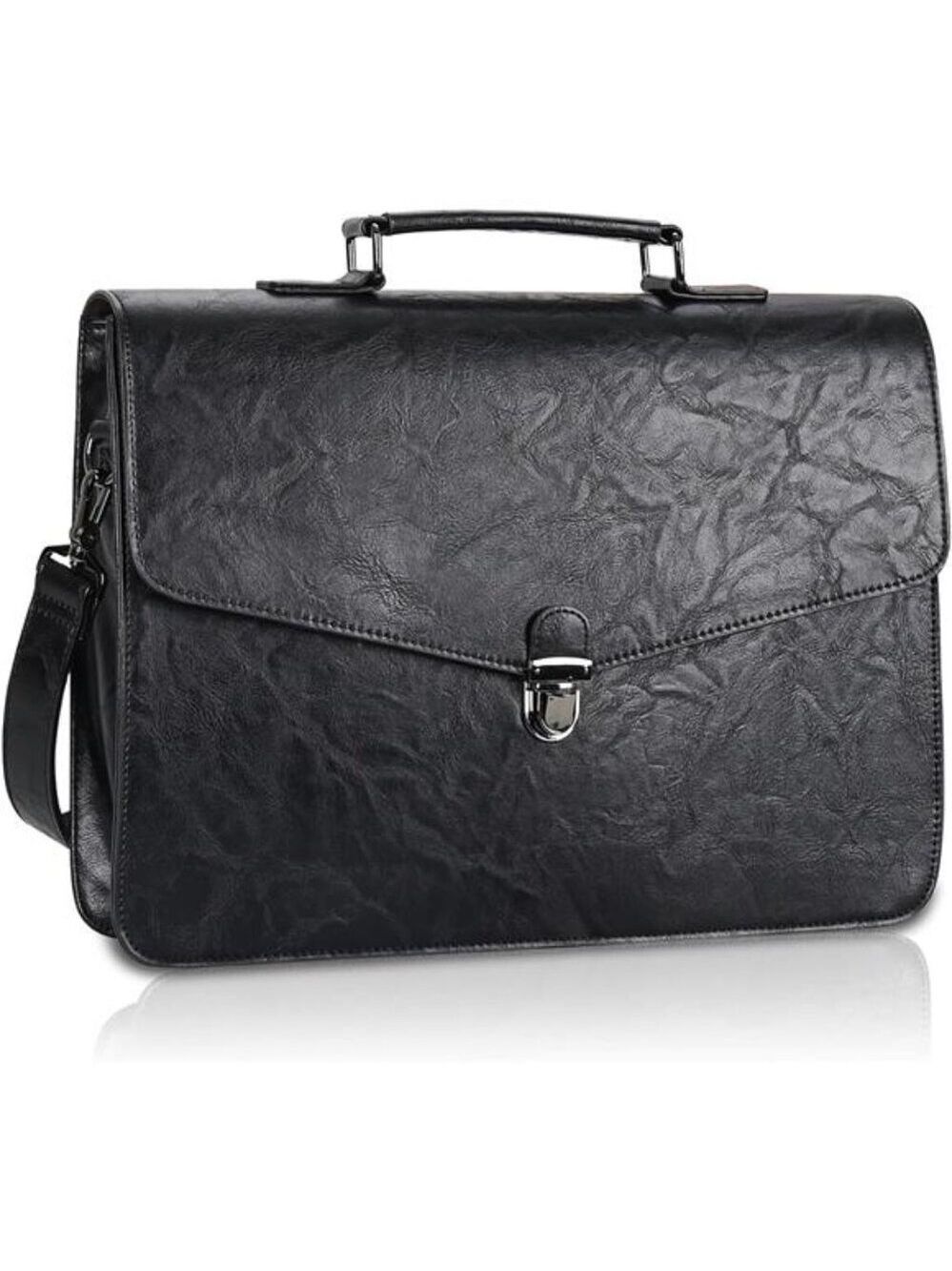 Mens Leather Laptop Briefcase Messenger Bag 15 Inch Computer Office Work Bag